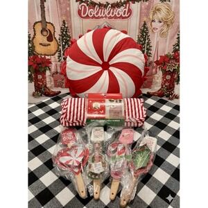 Dolly Parton Christmas Decor Bundle Set Spatula, Table Runner & Pillow